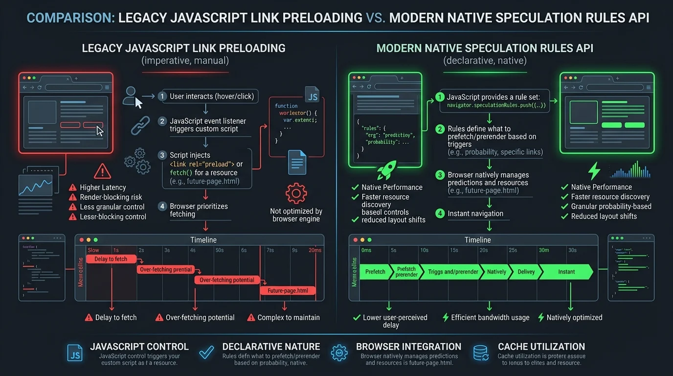 Legacy JS Link Preloader vs Speculation Rules API