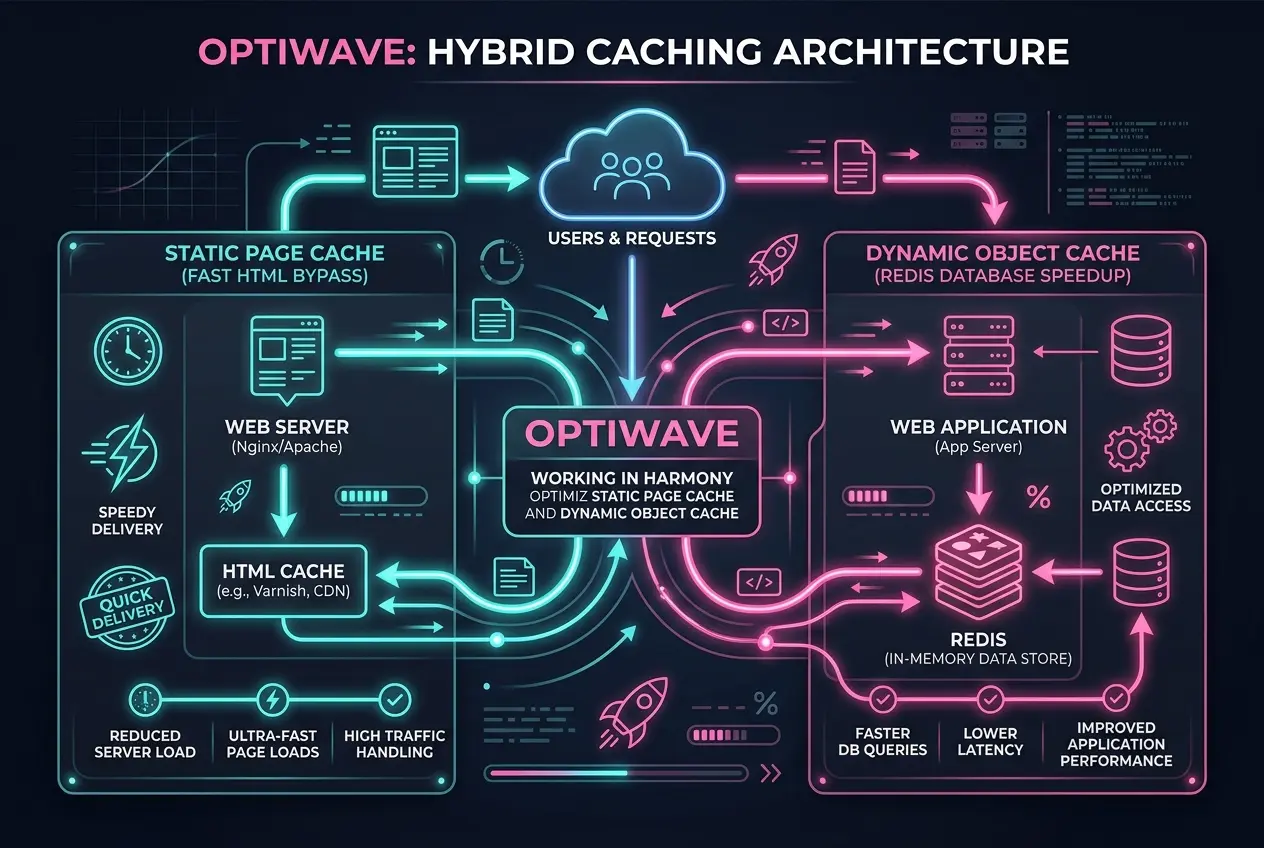 WordPress caching architectural advantages with OptiWave